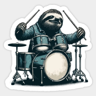 Drum set sloth drummer Sticker